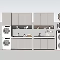 Modern Bathroom Cabinetry Design With Double Sinks Upper Storage And Toiletries