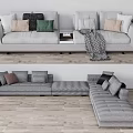 Modern corner sofa multiplayer sofa 3d model