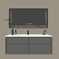 Modern Bathroom Cabinet Bathroom Counter Basin Bathroom Ornaments Mirror Cabinet Sink 3d model