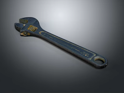 Adjustable Wrench Hardware Tool Durable Metal Construction For Home Repair And Mechanical Work 3d model