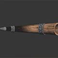 Handcrafted Wooden Musical Horn With Silver Decorative Bands And Carved Eagle Pattern