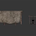 Rustic Canvas Tent With Wooden Frame And Campfire Setup With Hanging Pot And Stones