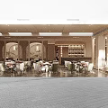 Elegant Warm Café Interior Design With Comfortable Seats Round Tables And Soft Lighting