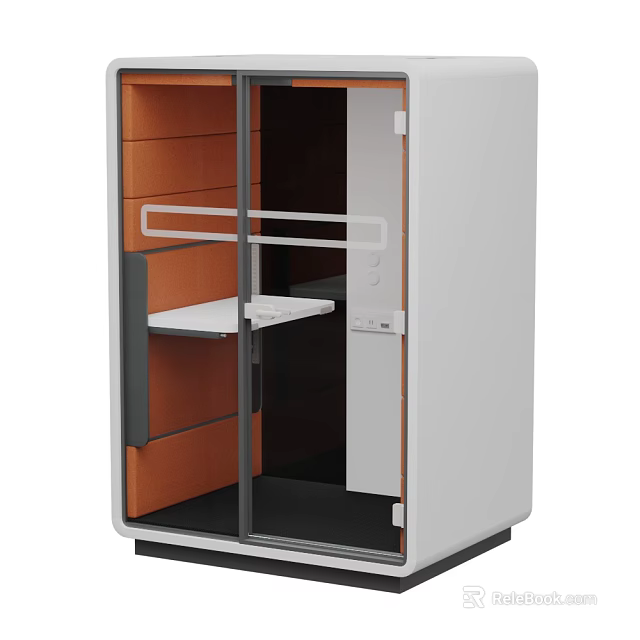 Modern Entryway Side Cabinet With Glass Door Wooden Shelves And White Frame Design 3d model 