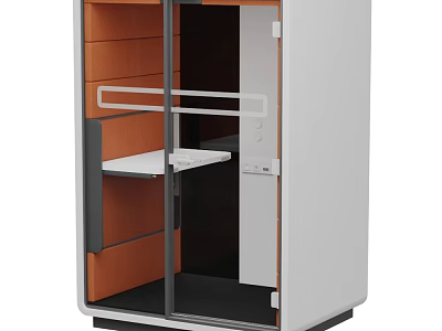 Modern Entryway Side Cabinet With Glass Door Wooden Shelves And White Frame Design 3d model