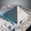 Cartoon Scene Featuring Pyramid and Surrounding City Layout 3d model
