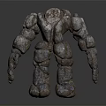 3D Stone Golem Character Rock Composed Humanoid Creature Model Design Art 3d model