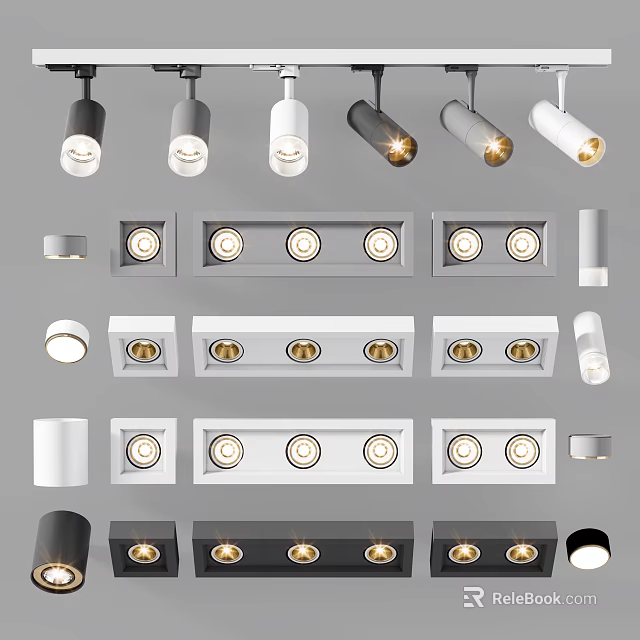 Modern Downlights and Spotlights With Various Styles For Home Ceiling Lighting Design 3d model