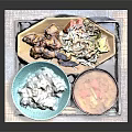 Delicious Japanese Food Tray With Rice Fried Chicken Soup And Side Dishes