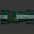 Green Vintage Racing Car With White Stripes And Number 62 Open Top Design