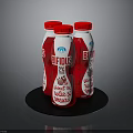 Bifidus 2 Percent Natural Yogurt Drinks in Red Cap Bottles on Black Tray