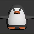 Cute Penguin Doll With Gray Body White Belly And Orange Beak Feet