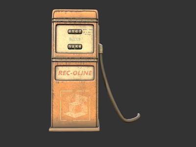 Vintage Industrial Equipment Classic 1930s Style Gasoline Pump With REC OLINE Logo 3d model