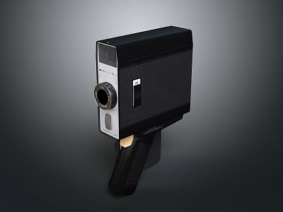 Vintage Black Handheld Computer Device With Classic Design And Ergonomic Grip 3d model