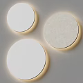 Modern Circular Wall Lamps With Soft Lighting And Textured Surfaces 3d model