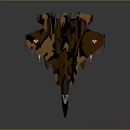 Military Fighter Jet With Brown Black Camouflage Paint And Missiles Under Wings