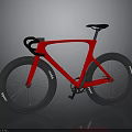 Red Modern Bicycle With Sleek Frame Black Wheels And Curved Handlebars