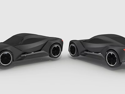 Two Black Sleek Modern Sports Cars With Futuristic Design And Aerodynamic Body 3d model