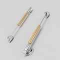 Modern Sleek Metal Door Handles With Brass And Silver Lever Design For Home Interior Use