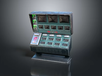 Vintage Slot Machine Classic Design With Control Panel Display Windows And Buttons 3d model