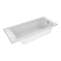 Modern White Rectangular Bathtub Design With Sleek Finish Integrated Drain Holes And Various Styles