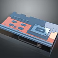 Modern Computer Control Panel 3D Model With Orange Gray Design Interface And Buttons
