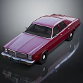 Red Classic Vintage Car with Sleek Body Design and Reflective Surface