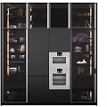 Modern Kitchen Cabinet Design With Glass Doors Built in Appliances And Dinnerware