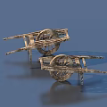 Two Vintage Wooden Wheelbarrows As Practical Daily Living Supplies With Classic Design