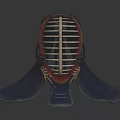 Protective Kendo Helmet Sports Equipment with Grill Mask and Blue Neck Guard
