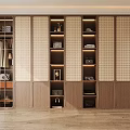Modern Wooden Wardrobe with Lattice Panel Doors Internal Storage Shelves and Hanging Rods