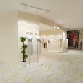 Modern Clothing Store Interior Design With Display Racks And Apparel 3d model
