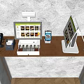 Cash register collection system code scanner card UnionPay payment brush face scan code two-dimensional code ordering machine cash register Alipay WeChat 3d model