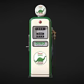 Vintage Green And White Gas Pump With DINO Logo And Dinosaur Graphic