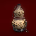 Ceramic Gourd Shaped Daily Necessities with Intricate Dragon Patterns and Chinese Character Decorations