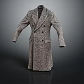 Classic Long Tweed Coat With Double Breasted Design And Stylish Details