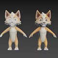 Cartoon Corgi 3D Models Adorable Cheerful Standing Pose with Big Eyes Ears Character Design