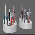 White Multi Compartment Bathroom Organizer For Daily Electric Manual Toothbrushes And Toothpaste