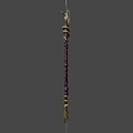 Ornate Snake Shaped Weapon Staff With Gold Purple Coiled Spiral And Metallic Texture