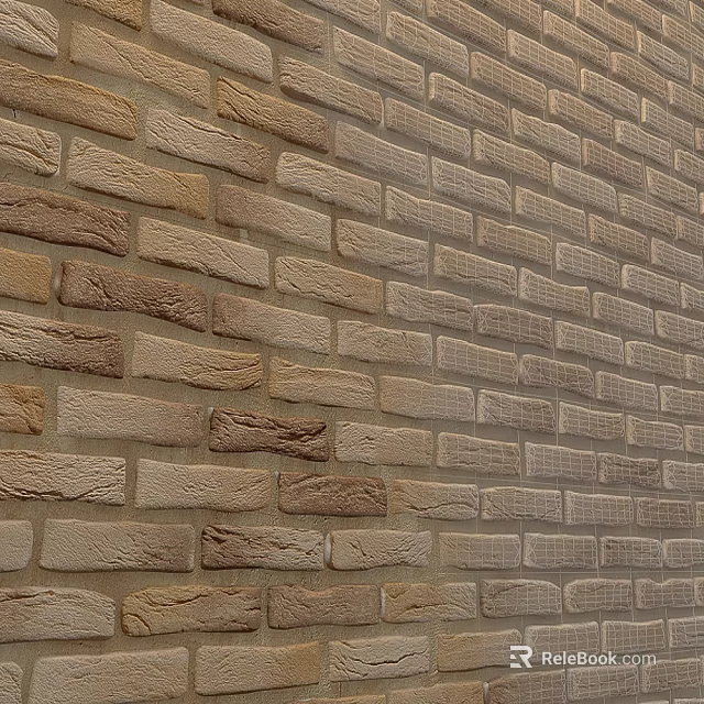 Natural Rustic Brown Brick Wall Surface With Warm Textured Pattern And Organic Design 3d model 