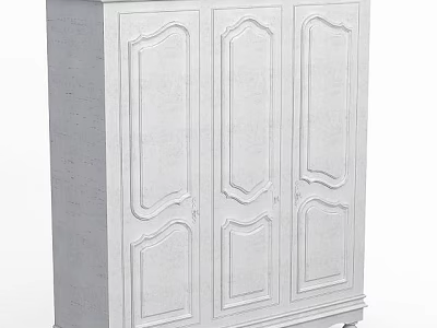 Tech Exhibition Hall Display With White Carved Three Door Decorative Cabinet 3d model