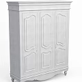 Tech Exhibition Hall Display With White Carved Three Door Decorative Cabinet