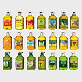 Multiple Cooking Oil Bottles With Various Brands And Colors On