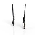 Two Black Ancient Spearheads With Spiral Shafts And Sharp Metal Tips
