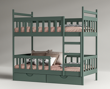 Modern Bed and Bed Children's Bed High and Low Bed 3d model