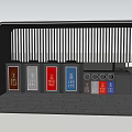 Modern trash can garbage collection station community garbage collection point 3d model