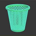 Green Perforated Plastic Trash Can Lightweight For Home Office Daily Use