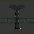 Vintage Green Biplane Model With Propeller Wings And Star Emblem Details