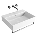 Modern Bathroom Sinks In Square Rectangular And Round Shapes With White Gray Black Tones 3d model