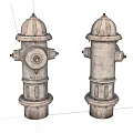 Two Old Style Weathered Metal Fire Hydrants With AR308 Marking For Fire Safety Equipment